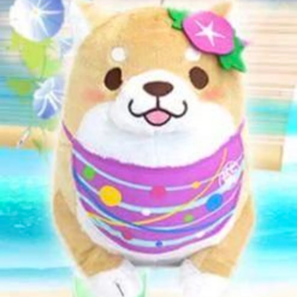 Faithful Mochishiba Summer Dress Up Pink Shiba Plush